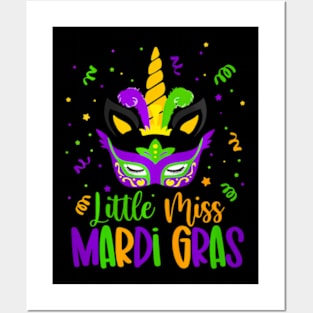 Mardi Gras Little Miss Mardi Gras Girl Women Outfit Posters and Art